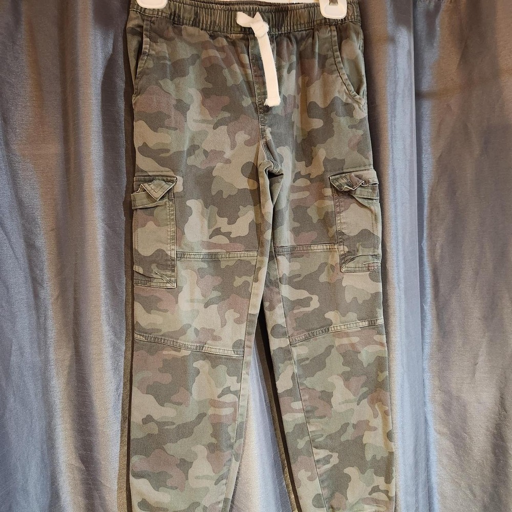 Cat & Jack Boys Camo Cargo Jogger Pants‎ Green Camouflage Size 14